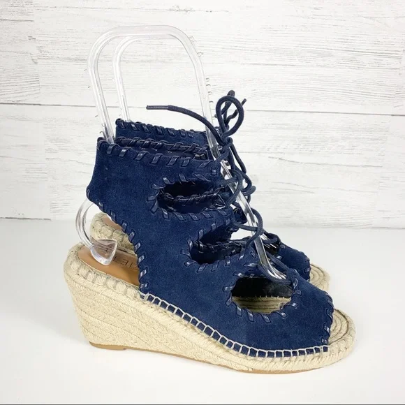 Sole Society • Amethyst Navy Espadrille Wedges - Picture 5 of 8